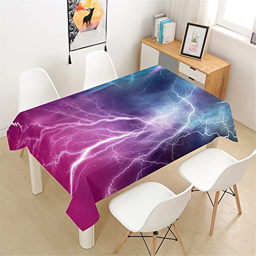 Himlaya Tischdecke Abwaschbar Wasserdicht, 3D Blitz Druck Tischdecken Rechteckig Fleckschutz Pflegeleicht Polyester Tischtuch Outdoor Küche Garten (Lila Galaxie,90x90cm) von Himlaya