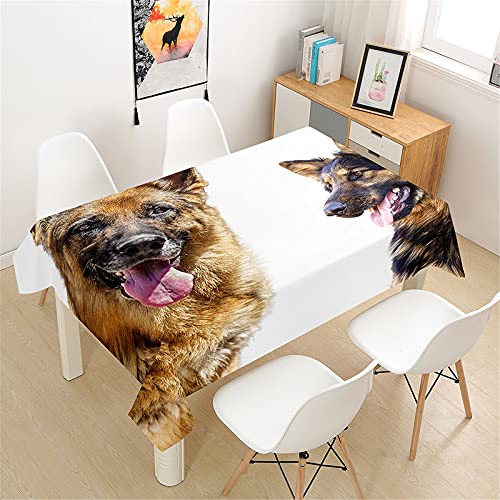 Himlaya Tischdecke Abwaschbar Wasserdicht, 3D Hunde Druck Tischtuch Rechteckig Wachstuchtischdecke Tischdecken Pflegeleicht Fleckschutz Outdoor Küche Garten Deko (Weißer Hirte,100x140cm) von Himlaya