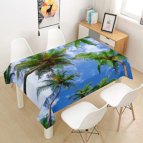 Himlaya Tischdecke Abwaschbar Wasserdicht, 3D Kokosnussbaum Tischtuch Rechteckig Wachstuchtischdecke, Tischdecken Pflegeleicht Fleckschutz Outdoor Küche Garten Deko (Himmel,140x140) von Himlaya