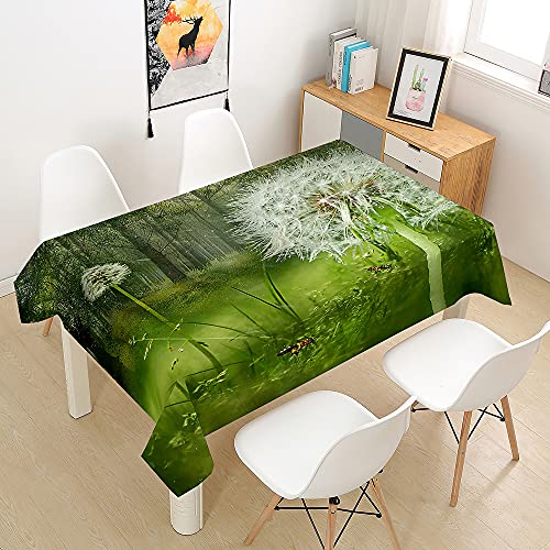 Himlaya Tischdecke Abwaschbar Wasserdicht, 3D Löwenzahn Drucken Tischtuch Rechteckig Wachstuchtischdecke Tischdecken Pflegeleicht Fleckschutz Outdoor Küche Garten Deko (Wald,140x160) von Himlaya