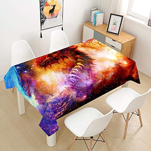 Himlaya Tischdecke Abwaschbar Wasserdicht, Tischtuch Rechteckig Wachstuchtischdecke 3D Drache Drucken, Tischdecken Pflegeleicht Fleckschutz Outdoor Küche Garten Deko (Galaxis,140x200) von Himlaya