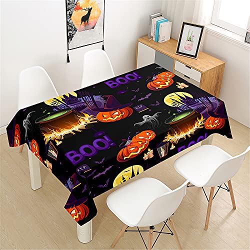 Himlaya Tischdecke Abwaschbar Wasserdicht, Tischtuch Rechteckig Wachstuchtischdecke 3D Halloween Drucken, Tischdecken Pflegeleicht Fleckschutz Outdoor Küche Garten (Magie Halloween,100x140cm) von Himlaya