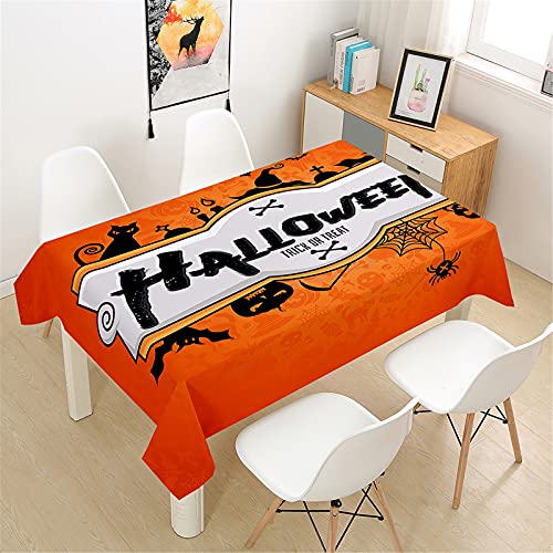 Himlaya Tischdecke Abwaschbar Wasserdicht, Tischtuch Rechteckig Wachstuchtischdecke 3D Halloween Drucken, Tischdecken Pflegeleicht Fleckschutz Outdoor Küche Garten (Schwarzes Holz,100x140cm) von Himlaya