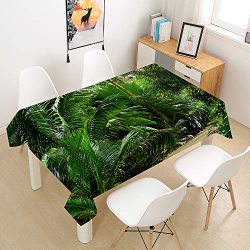 Himlaya Tischdecke Abwaschbar Wasserdicht, Tischtuch Rechteckig Wachstuchtischdecke 3D Wald Drucken, Tischdecken Pflegeleicht Fleckschutz Outdoor Küche Garten Deko (Pflanze,140x180) von Himlaya