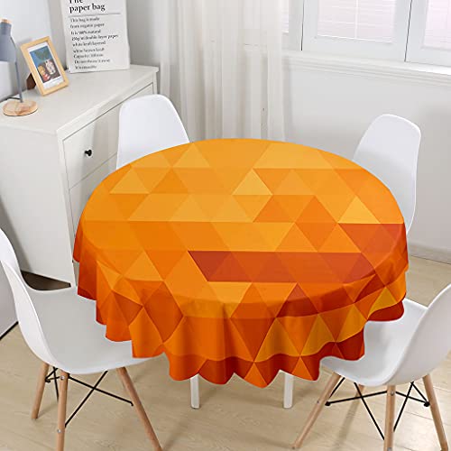 Himlaya Tischdecke Rund Abwaschbar, Geometrie Drucken Tischdecken Runden Wasserdicht Lotuseffekt Abwischbar Tischtuch für Küche Heimdekoration Garten (Orange Argyle,100cm) von Himlaya