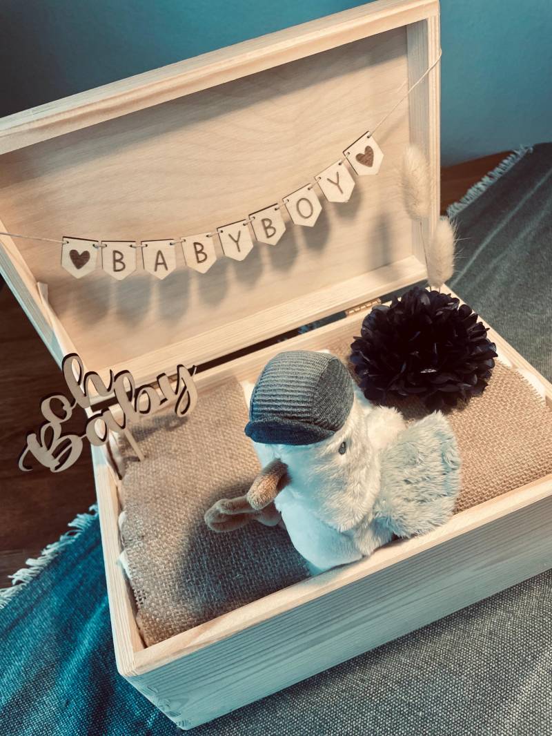 Windelkiste ~ Baby Junge Personalisiert ~Geschenk Zur Geburt Taufe Windeltorte von HimmelhochjauchzenDE