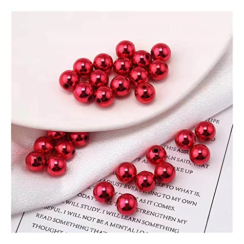 Hinleise 200 Stück Vintage Spacer Perlen Mini Runde Perlen Zubehör für Schmuckherstellung DIY Handwerk Projekt Rot, 6 mm von Hinleise