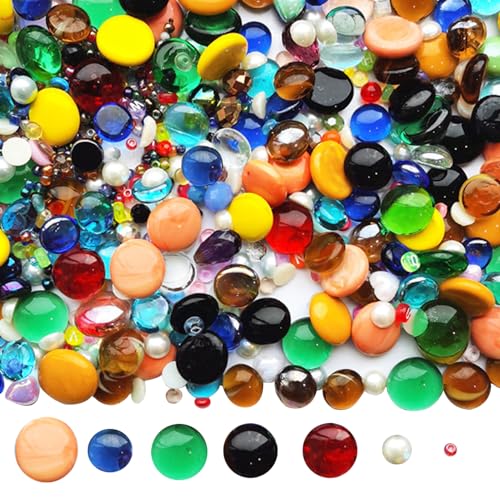 Hintyne Kristallglasperlen Verschiedene Glasperlen gemischte Kristallglasperlen 500 g Glasperlen zur Schmuckherstellung Bunte Lampwork-Glasperlen für Blumentöpfe Stil 1 von Hintyne