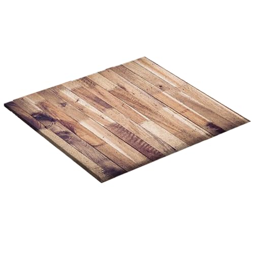 Quadratische Tischdecke braune quadratische Tischdecken mit Holzmaserung wasserdichte Tischdecke aus Polyester rutschfeste Tischdecke aus Karton mit elastischem Rand passend 40 x 40 Zoll Stil 1 von Hintyne