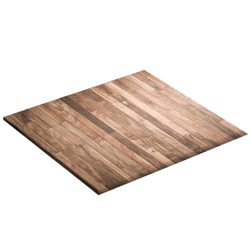 Quadratische Tischdecke braune quadratische Tischdecken mit Holzmaserung wasserdichte Tischdecke aus Polyester rutschfeste Tischdecke aus Karton mit elastischem Rand passend 40 x 40 Zoll Stil 2 von Hintyne