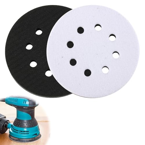 Schwamm Interface Pad Gelocht 125 mm, Selbstklebend Soft Schleifen von Pads, Softauflage Kissen Accessories für Exzenterschleifer Schleifteller, Polierteller, Klett (Ø 125 mm, 8 Holes) von Hioip