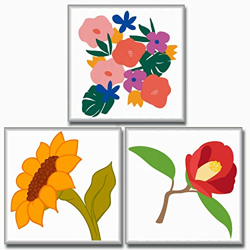 Hiolife Malen-nach-Zahlen-Set für Kinder und Anfänger, Malset für Mädchen und Jungen, DIY-Acryl-Ölgemälde auf Leinwand, 20 x 20 cm, 3er-Pack – mit Rahmen von Hiolife