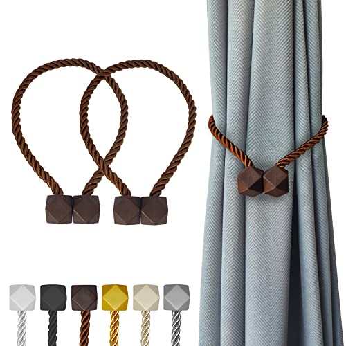 Hion Magnetische Raffhalter für Vorhänge, dunkelbraun, 2 Stück, Vorhang-Raffhalter, Schnallen, Halter, Haken, Clip für Zuhause, Schlafzimmer, Büro Hion Magnetische Raffhalter für Vorhänge, dunkelbraun, 2 Stück, Vorhang-Raffhalter, Schnallen, Halter, Haken, Clip für Zuhause, Schlafzimmer, Büro von Hion