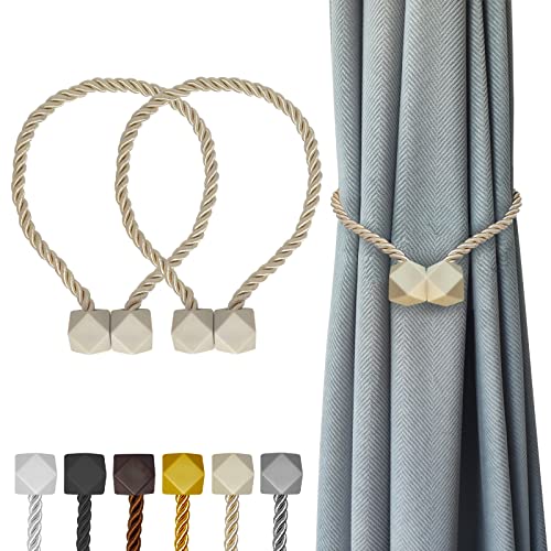 Hion Magnetische Vorhang-Raffhalter, Beige, 2 Stück, Vorhang-Raffhalter, Schnallen, Halter, Haken, Clip für Zuhause, Schlafzimmer, Büro, dekorativer Vorhang Hion Magnetische Vorhang-Raffhalter, Beige, 2 Stück, Vorhang-Raffhalter, Schnallen, Halter, Haken, Clip für Zuhause, Schlafzimmer, Büro, dekorativer Vorhang von Hion