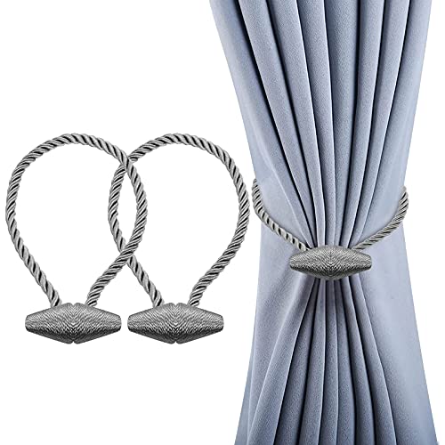 Hion Magnetische Vorhang-Raffhalter, Grau, 2 Stück, Schnallen, Halter, Haken, Clip für Zuhause, Schlafzimmer, Büro, Dekorativer Vorhang Hion Magnetische Vorhang-Raffhalter, Grau, 2 Stück, Schnallen, Halter, Haken, Clip für Zuhause, Schlafzimmer, Büro, Dekorativer Vorhang von Hion