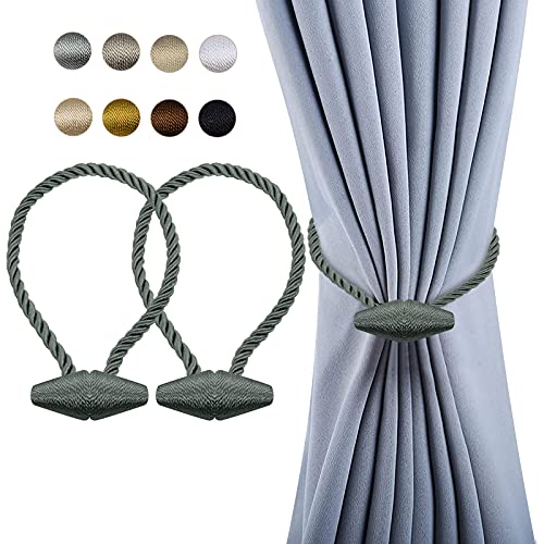 Hion Magnetische Vorhang-Raffhalter, Grau-Blau, 2 Stück, Schnallen, Halter, Haken, Clip für Zuhause, Schlafzimmer, Büro, Dekorativer Vorhang Hion Magnetische Vorhang-Raffhalter, Grau-Blau, 2 Stück, Schnallen, Halter, Haken, Clip für Zuhause, Schlafzimmer, Büro, Dekorativer Vorhang von Hion