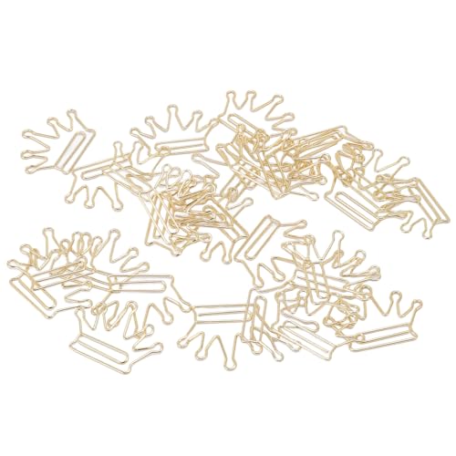 100pcs Crown -Formpapier Clips Eisen Dekorative Papierklammern mit Box für Bücher Notebooks Klemmbretter Gold von Hiraith