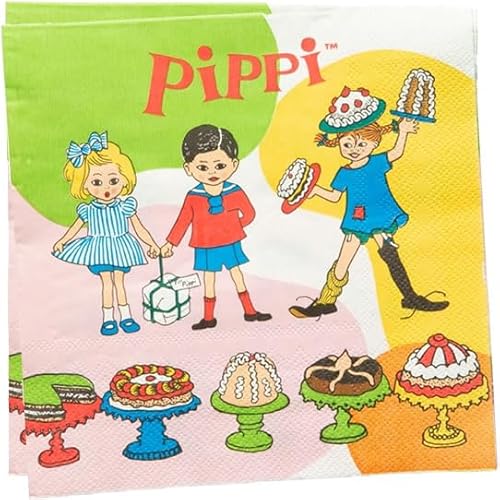 16 Servietten * PIPPI * zum Kindergeburtstag und Party | Größe: 33x33cm, aus Papier | Papierservietten Napkins Kinder Geburtstag Deko Astrid Lindgren von Hisab/Joker