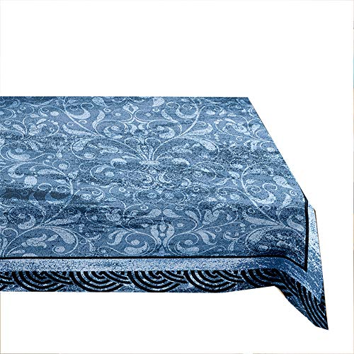 Hiser Tischdecke Outdoor Abwaschbar, Wasserabweisende Staubdichte Küche Esstisch Tischdecke Rechteckig Desktop Dekorative Tuch Hotel Bankett Party (Blau,100x140cm) von Hiser