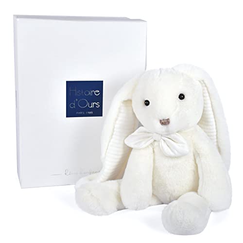 Histoire d'ours - Plüsch-Hase – Weiß – 40 cm – Preppy Chic – HO3135 von Histoire d'ours