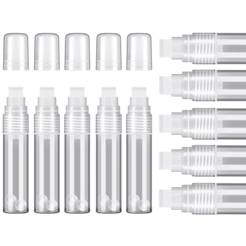 Histos 10 Pack Paint Pens 15mm White Leer Acrylic Permanent Marker Clear Acrylic Paint Marker Pens Refillable Marker Pen von Histos