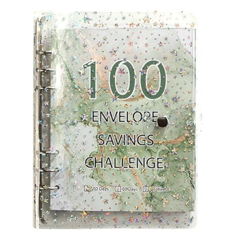 Histos 100 Briefumschläge Challenge Binder Sparbinder zum Sparen 5050 mit Geldumschlägen für Budgetplanung Grün von Histos