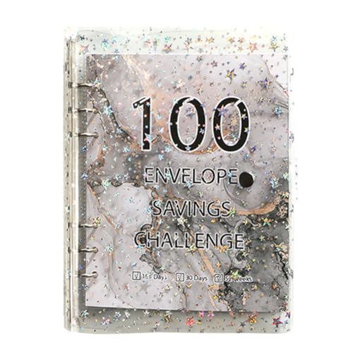 Histos 100 Briefumschläge Challenge Binder Sparbinder zum Sparen 5050 mit Geldumschlägen für Budgetplanung Schwarz von Histos