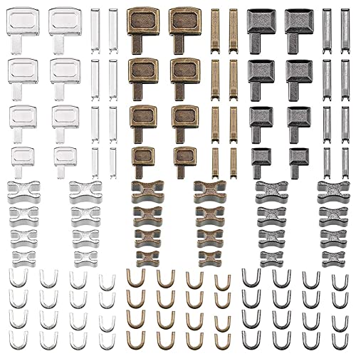 Histos 120 Stück Metall-Reißverschlussschieber, 4 Größen, Reißverschlussschieber, Halter, Einsteckstift, Reparaturwerkzeug-Set von Histos