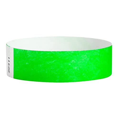 Histos 500 Stück Papier-Armbänder, Neon-Event-Armbänder, farbige Armbänder, wasserdicht, für Club-Armbänder (grün) von Histos