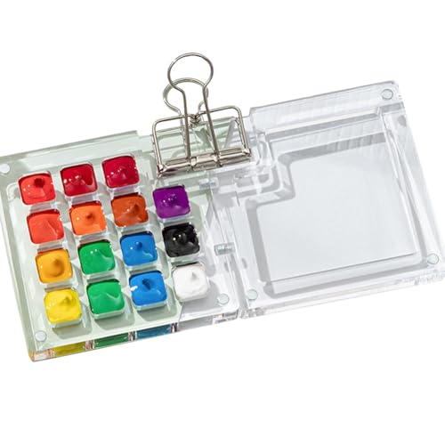 Histos Reise-Farbpalette, Mini-Reise-Farbpalette, Acryl, Reise-Farbpalette Mini mit Binder-Clips, B von Histos