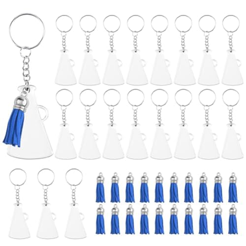 Histos Schlüsselanhänger Cheer Schlüsselanhänger mit Quaste für DIY Projekt Abschluss Geschenk 1 Set Blau von Histos