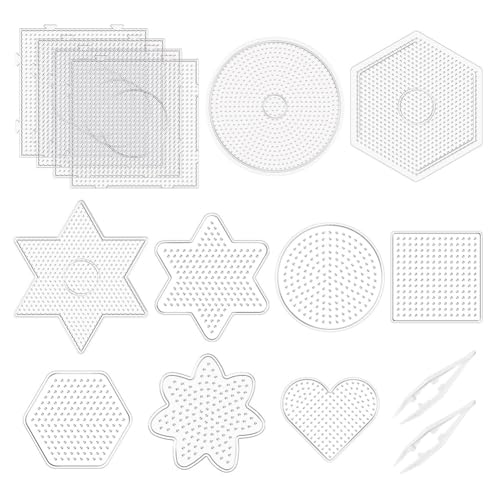 Histos Stecktafeln, 5 mm, Sicherungsperlen, Kunststoff-Sicherungsperlen, große transparente Stecktafeln, Vorlage, Perlenzubehör, 15 Stück von Histos