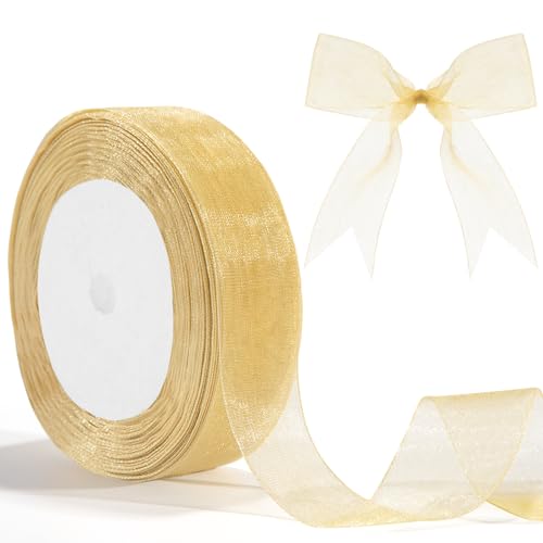 Organzaband Gold Geschenkband 25mm 46m Tüll Gold Geschenkverpackung Goldenes Verpackungsbänder Tüllband Geschenkbänder Zum Basteln Geschenkbänder Bastelarbeiten Geburtstag und Hochzeitsdekoration Organzaband Gold Geschenkband 25mm 46m Tüll Gold Geschenkverpackung Goldenes Verpackungsbänder Tüllband Geschenkbänder Zum Basteln Geschenkbänder Bastelarbeiten Geburtstag und Hochzeitsdekoration von Hisxierng