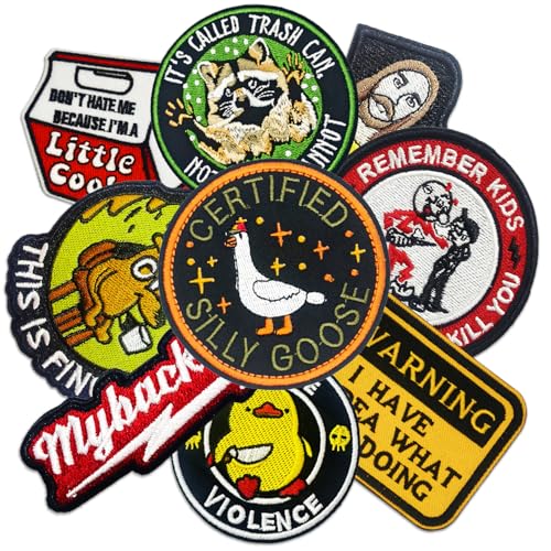 9pcs Lustige taktische Patches für Jacken, lustige Haken und Schlaufe taktische bestickte Patches, niedliche Tiermorale Patch, DIY Applikation Zubehör für Rucksäcke, Hundegeschirr, Armee-Westen, von Hitluste