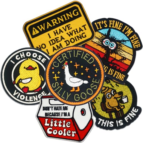 Lustige taktische Moral-Patches mit Haken und Schlaufe, bestickter Militäraufnäher für Rucksäcke, Westen, Jacken, Lunch-Taschen, Hüte, Hundegeschirr, 6 Stück von Hitluste