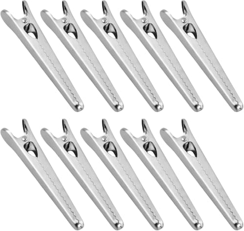 Hitopin 15 Stück Verschlussklammern, Edelstahl Verschlussklammern, Verschlussklammern Tütenclips, Tütenclips Alligator Clips, für Lebensmittel, Kaffee, Brot, Fresh-Keeping Clamp Sealer und mehr von Hitopin