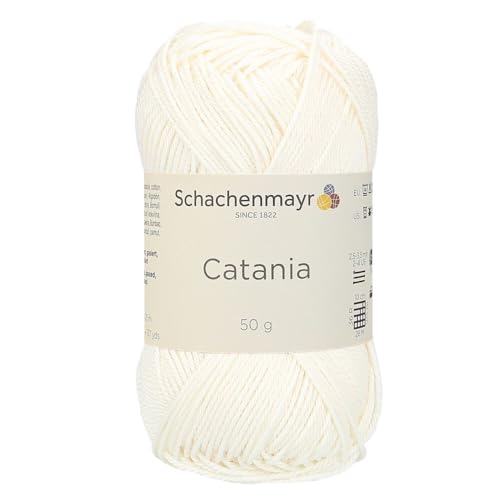 1 Knäuel / Packung Schachenmayr (SMC) Catania Originals Garn, je Knäuel 50 g, 100 % merzerisierte Baumwolle zum Stricken und Häkeln, Sportgewicht, 105 - Natur von Hiveroots