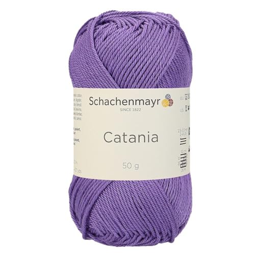 1 Knäuel / Packung Schachenmayr (SMC) Catania Originals Garn, je Knäuel 50 g, 100 % merzerisierte Baumwolle zum Stricken und Häkeln, Sportgewicht, 113 - Violett von Hiveroots