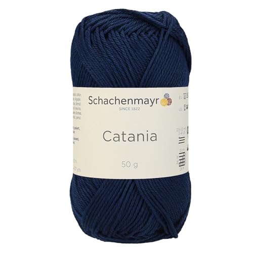 1 Knäuel / Packung Schachenmayr (SMC) Catania Originals Garn, je Knäuel 50 g, 100 % merzerisierte Baumwolle zum Stricken und Häkeln, Sportgewicht, 124 - Marineblau von Hiveroots