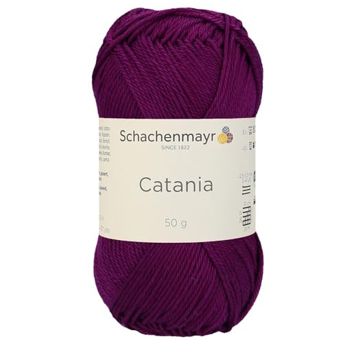 1 Knäuel / Packung Schachenmayr (SMC) Catania Originals Garn, je Knäuel 50 g, 100 % merzerisierte Baumwolle zum Stricken und Häkeln, Sportgewicht, 128 - Fuchsia von Hiveroots