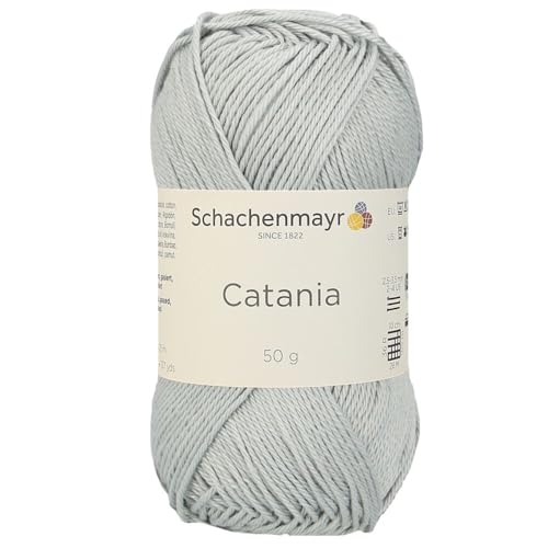 1 Knäuel / Packung Schachenmayr (SMC) Catania Originals Garn, je Knäuel 50 g, 100 % merzerisierte Baumwolle zum Stricken und Häkeln, Sportgewicht, 172 - Silber von Hiveroots