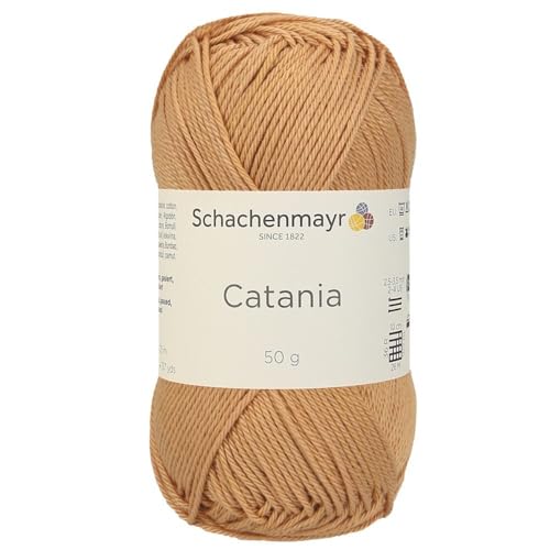 1 Knäuel / Packung Schachenmayr (SMC) Catania Originals Garn, je Knäuel 50 g, 100 % merzerisierte Baumwolle zum Stricken und Häkeln, Sportgewicht, 179 - Kamel von Hiveroots