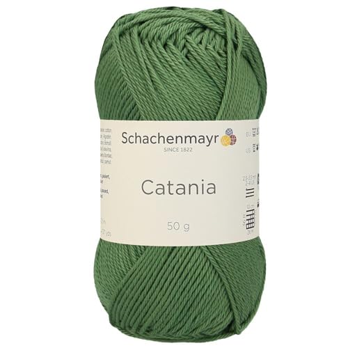 1 Knäuel / Packung Schachenmayr (SMC) Catania Originals Garn, je Knäuel 50 g, 100 % merzerisierte Baumwolle zum Stricken und Häkeln, Sportgewicht, 212 - Khaki von Hiveroots