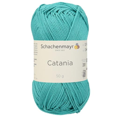 1 Knäuel / Packung Schachenmayr (SMC) Catania Originals Garn, je Knäuel 50 g, 100 % merzerisierte Baumwolle zum Stricken und Häkeln, Sportgewicht, 253 - Jade von Hiveroots