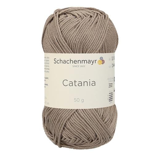 1 Knäuel / Packung Schachenmayr (SMC) Catania Originals Garn, je Knäuel 50 g, 100 % merzerisierte Baumwolle zum Stricken und Häkeln, Sportgewicht, 254 - Taupe von Hiveroots