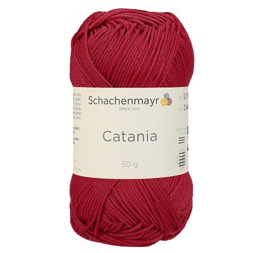 1 Knäuel / Packung Schachenmayr (SMC) Catania Originals Garn, je Knäuel 50 g, 100 % merzerisierte Baumwolle zum Stricken und Häkeln, Sportgewicht, 258 - Erdbeere von Hiveroots