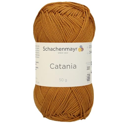 1 Knäuel / Packung Schachenmayr (SMC) Catania Originals Garn, je Knäuel 50 g, 100 % merzerisierte Baumwolle zum Stricken und Häkeln, Sportgewicht, 383 - Zimt von Hiveroots