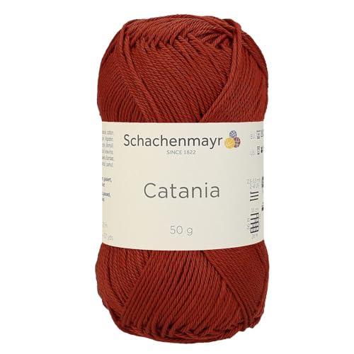 1 Knäuel / Packung Schachenmayr (SMC) Catania Originals Garn, je Knäuel 50 g, 100 % merzerisierte Baumwolle zum Stricken und Häkeln, Sportgewicht, 388 - Terrakotta von Hiveroots