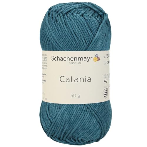 1 Knäuel / Packung Schachenmayr (SMC) Catania Originals Garn, je Knäuel 50 g, 100 % merzerisierte Baumwolle zum Stricken und Häkeln, Sportgewicht, 391 - Petrol von Hiveroots