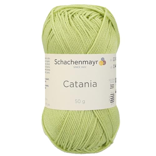 1 Knäuel / Packung Schachenmayr (SMC) Catania Originals Garn, je Knäuel 50 g, 100 % merzerisierte Baumwolle zum Stricken und Häkeln, Sportgewicht, 392 - Gelbgrün von Hiveroots